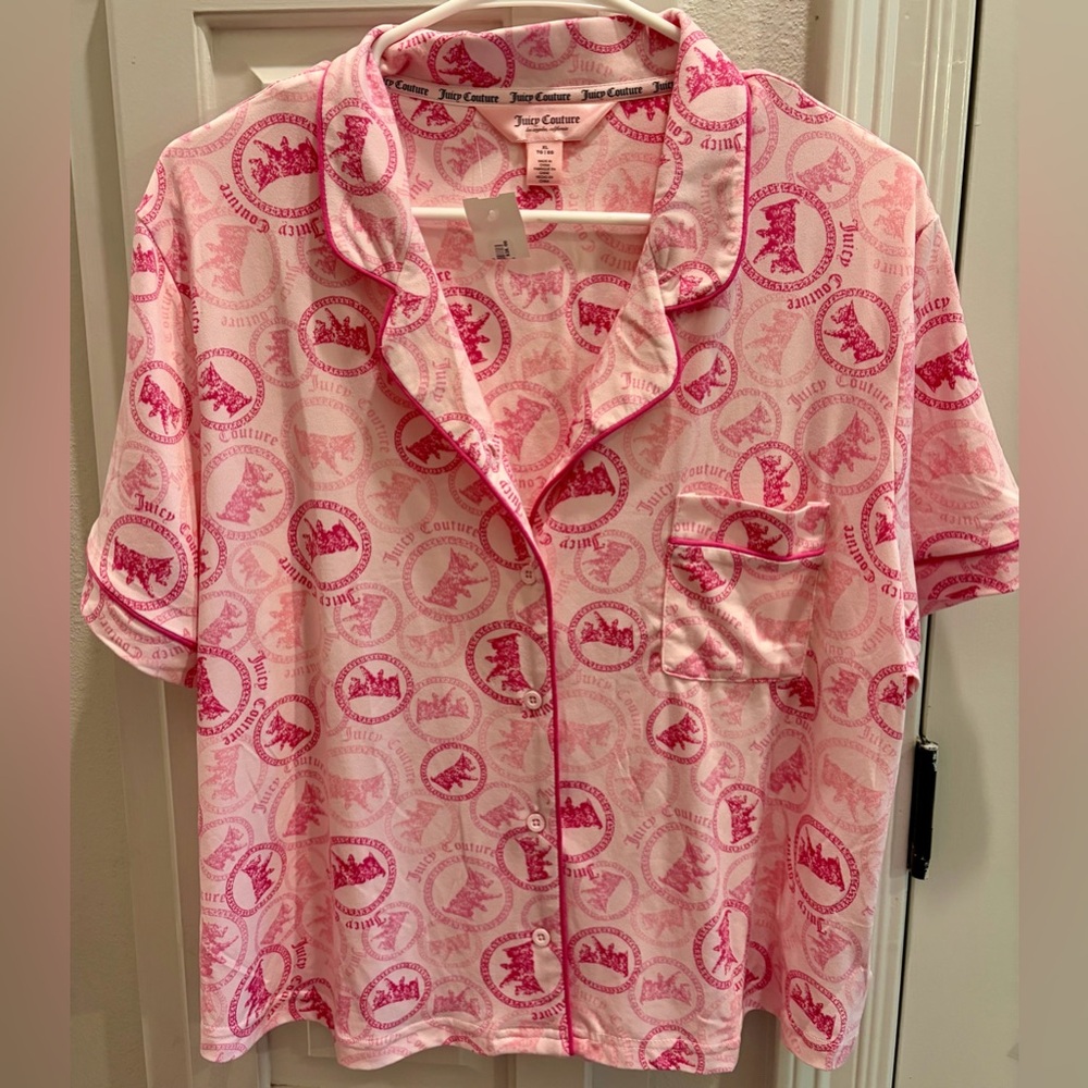 💖NWT JUICY COUTURE Pink Printed Short Pajama Set💖 Size X-Large - Picture 2 of 6
